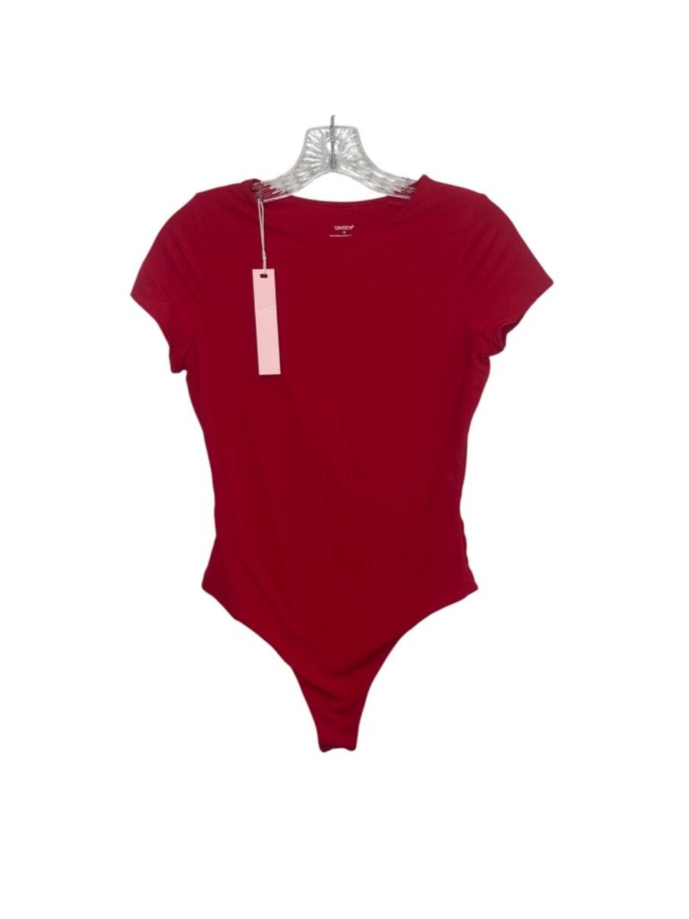 Qinsen Short Sleeve Bodysuit Womens Small Redā New